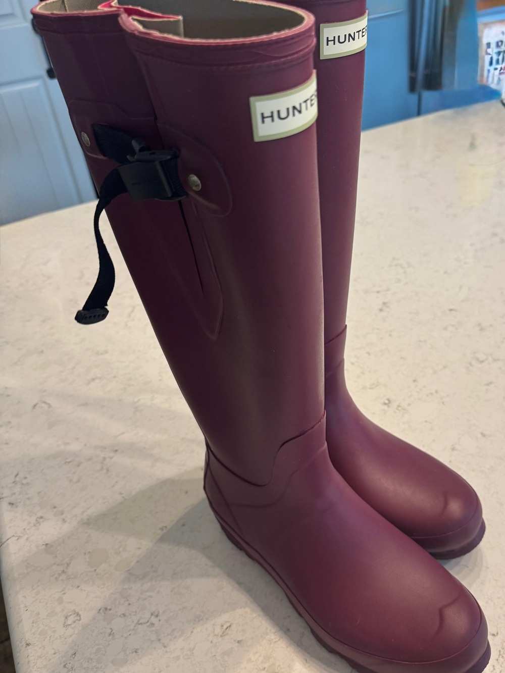 Hunter Deep Purple Knee-High Rubber Rain Boots